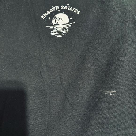 Retrofit Brand Mfg. Smooth Sailing Graphic Men Black Crew Neck T-Shirt Size M - Picture 11 of 11